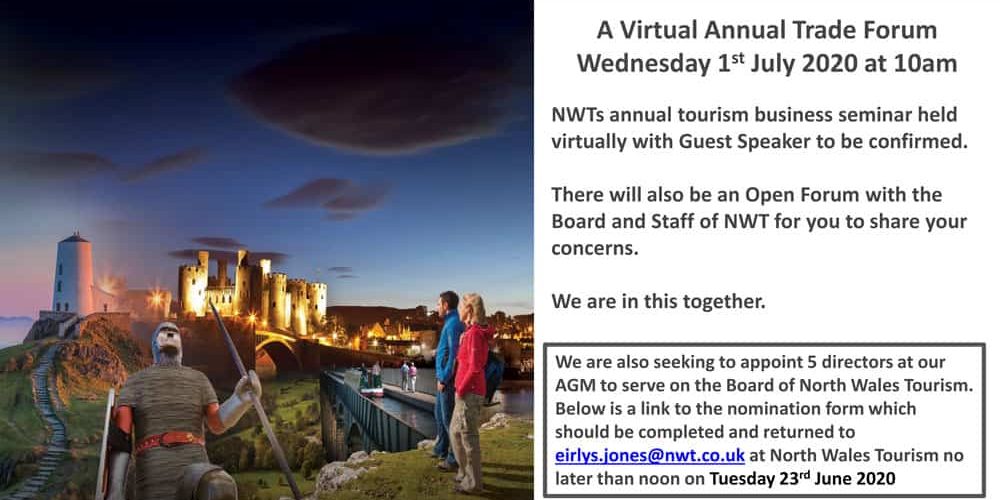 North Wales Tourism Annual Trade Meeting / Cyfarfod Masnach Blynyddol Twristiaeth Gogledd Cymru 2020